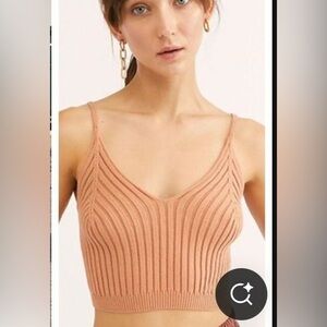 ISO free people swit knit cami in fossil clay